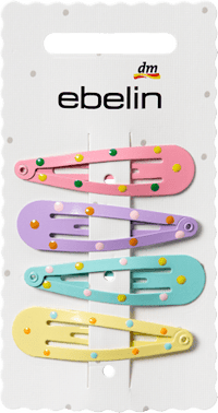Haarclips mit Punkten, bunt, 4 St