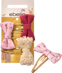 Haarclips mit Schleifen, Rot, Rosa, Teddy, 3 St ebelin