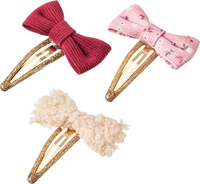 Haarclips mit Schleifen, Rot, Rosa, Teddy, 3 St ebelin