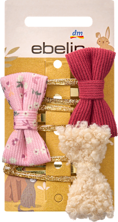Haarclips mit Schleifen, Rot, Rosa, Teddy, 3 St ebelin