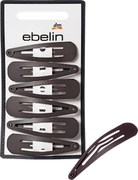 Haarclips mittel, braun, 6 St