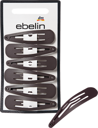 ebelin Haarclips mittel, braun, 6 St