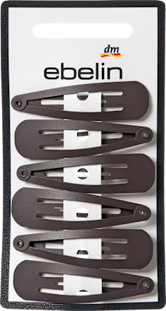 Haarclips mittel, braun, 6 St