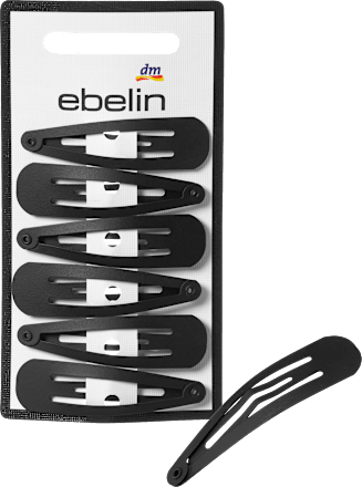 ebelin Haarclips mittel, schwarz, 6 St