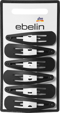 Haarclips mittel, schwarz, 6 St