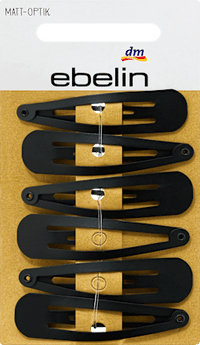 Haarspeldjes medium zwart, 6 stuks