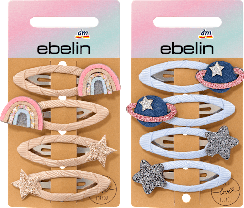 Haarspeldjes regenboog/ruimte, 4 stuks