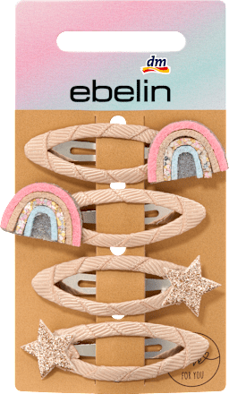 Haarspeldjes regenboog/ruimte, 4 stuks