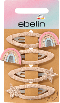 Haarspeldjes regenboog/ruimte, 4 stuks