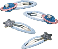 Haarspeldjes regenboog/ruimte, 4 stuks