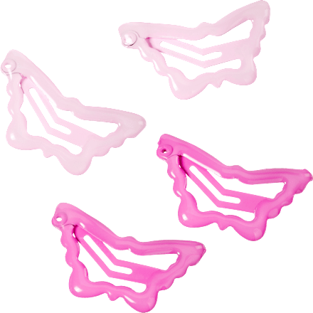 Haarspeldjes vlinders roze, 4 stuks