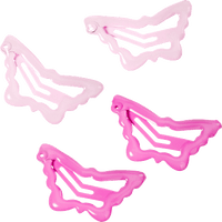 Haarspeldjes vlinders roze, 4 stuks