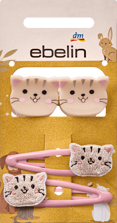 Haarclips & Haarklammern Katze, Rosa, 4 St ebelin