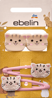 Haarclips & Haarklammern Katze, Rosa, 4 St ebelin