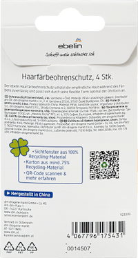 Oorbeschermers voor haarverf Happy hairmazing day, 4 stuks