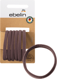 Haarelastiek bruin zacht, 6 stuks