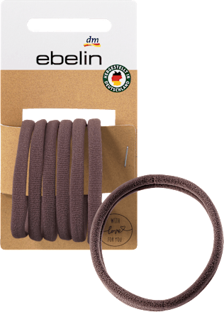 Haarelastiek bruin zacht, 6 stuks