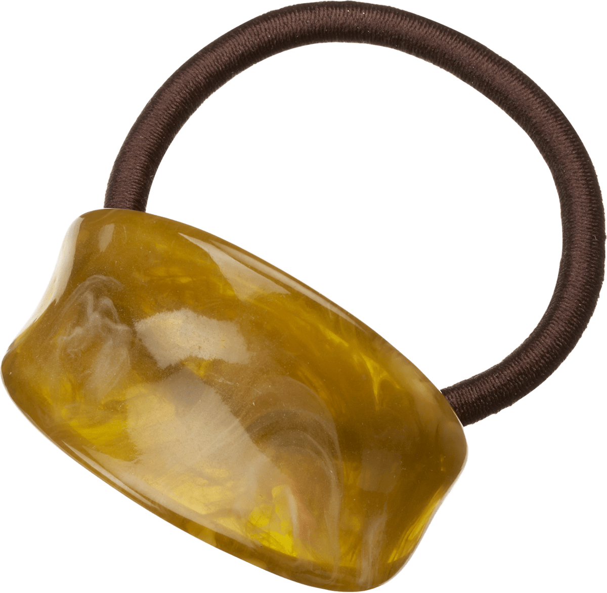Haargummi mit Cuff, braun-grün, 1 St