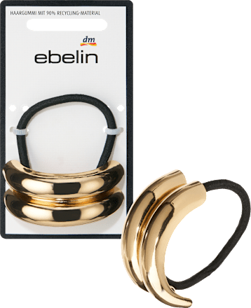 ebelin Haargummi mit Metallapplikation, schwarz/Gold-Optik, 1 St
