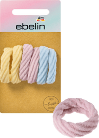 Haargummi weich gelb, flieder, blau, 6 St