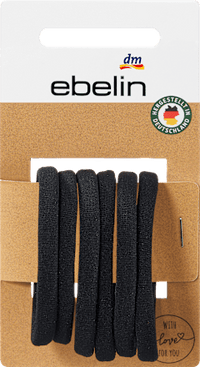 Zachte zwarte haarelastiekjes, 6 stuks