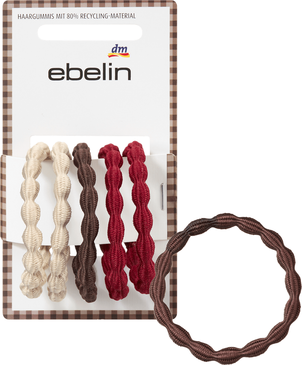 Haargummis Bubble-Optik, braun/rot/creme, 5 St