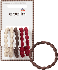 Haargummis Bubble-Optik, braun/rot/creme, 5 St