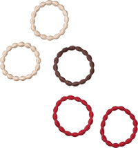 Haargummis Bubble-Optik, braun/rot/creme, 5 St