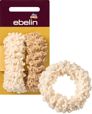 Haargummis, Creme, Beige, 2 St ebelin