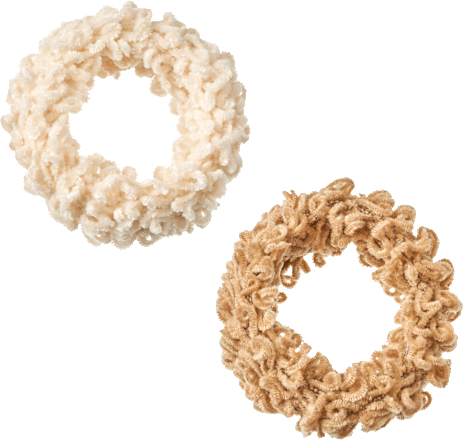 Haargummis, Creme, Beige, 2 St ebelin