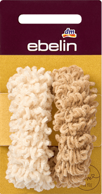 Haargummis, Creme, Beige, 2 St ebelin