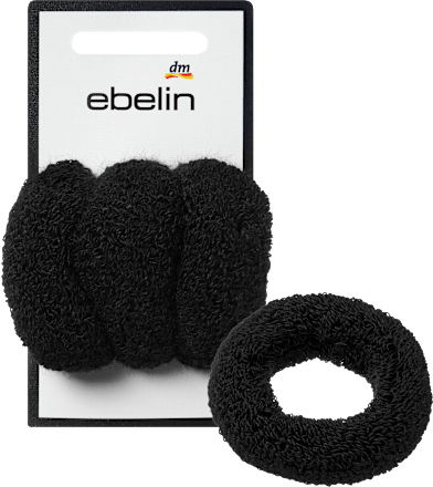 ebelin Haargummis dick, schwarz, 3 St