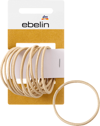 Haarelastiekjes dun, blond, 12 stuks