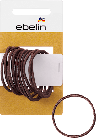 Haarelastiekjes dun bruin, 12 stuks
