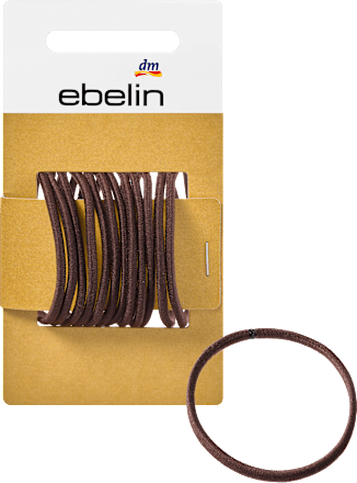 Haarelastiekjes dun bruin, 12 stuks
