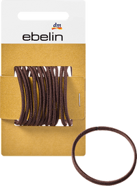 Haarelastiekjes dun bruin, 12 stuks