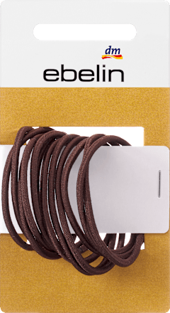 Haarelastiekjes dun bruin, 12 stuks