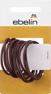 Haarelastiekjes dun bruin, 12 stuks