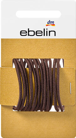 Haarelastiekjes dun bruin, 12 stuks