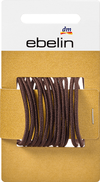Haarelastiekjes dun bruin, 12 stuks