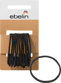 Haarelastiekjes dun zwart, 12 stuks