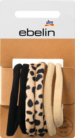 Haarelastiekjes kleurenmix / luipaardlook, 6 stuks