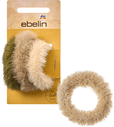 Haargummis Fell-Optik, Grün, Grau, Beige, 3 St ebelin