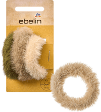 Haargummis Fell-Optik, Grün, Grau, Beige, 3 St ebelin