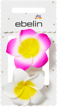 ebelin Haargummis Frangipani-Blumen, rosa/weiß, 2 St