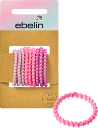 Roze gedraaide haarelastiekjes, 9 stuks