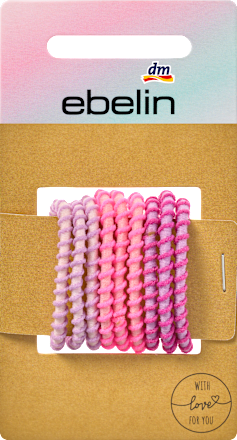 Roze gedraaide haarelastiekjes, 9 stuks