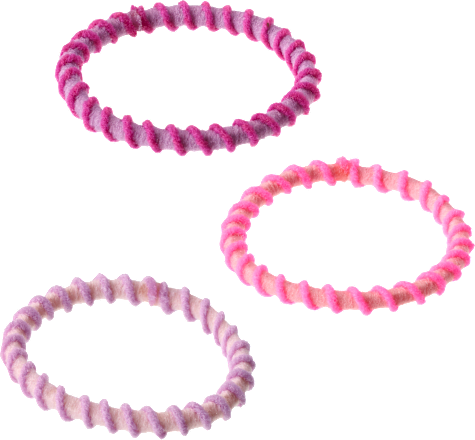 Roze gedraaide haarelastiekjes, 9 stuks