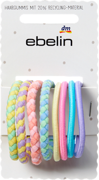 Haargummis geflochten, bunt, 8 St