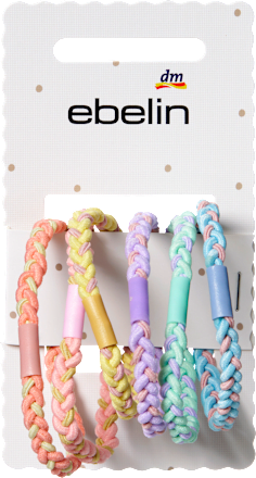 Haargummis geflochten, bunt, 6 St